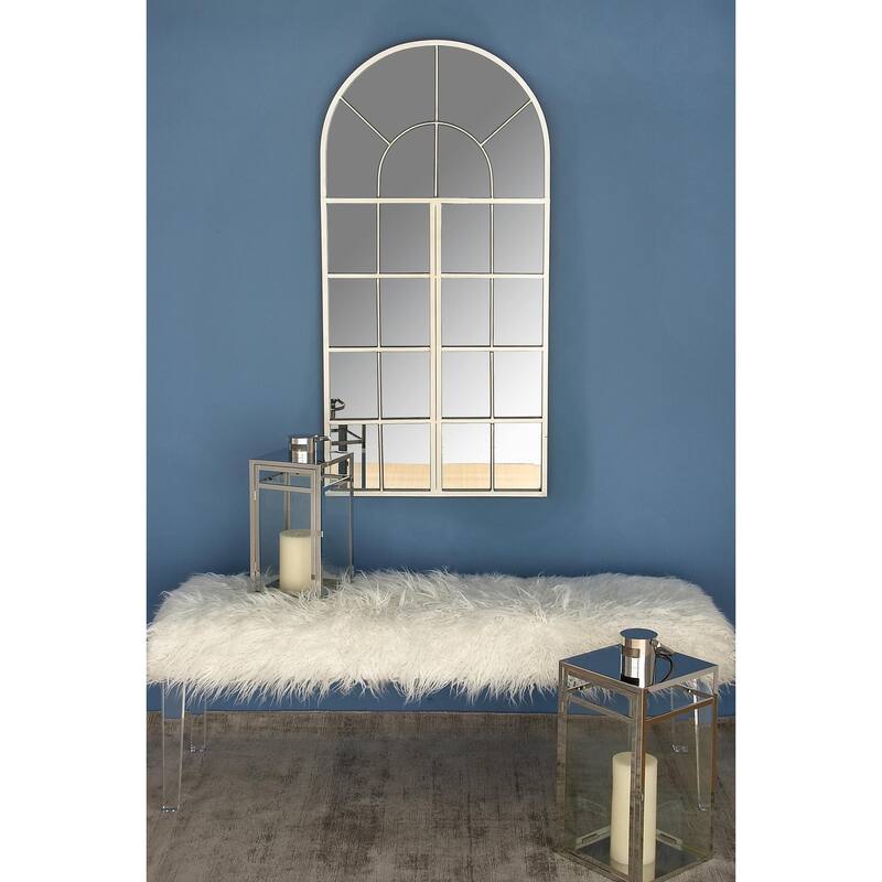 Metal Window Pane Inspired Grid Room Wall Mirror - Copper, Brown, Black - Roche River Decor