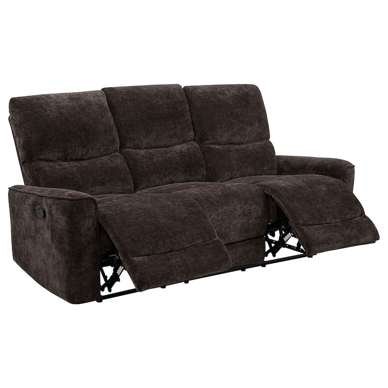Navarro Chenille Upholstered Reclining Sofa - 79.25" x 37.75" x 40.25" - Dark Brown