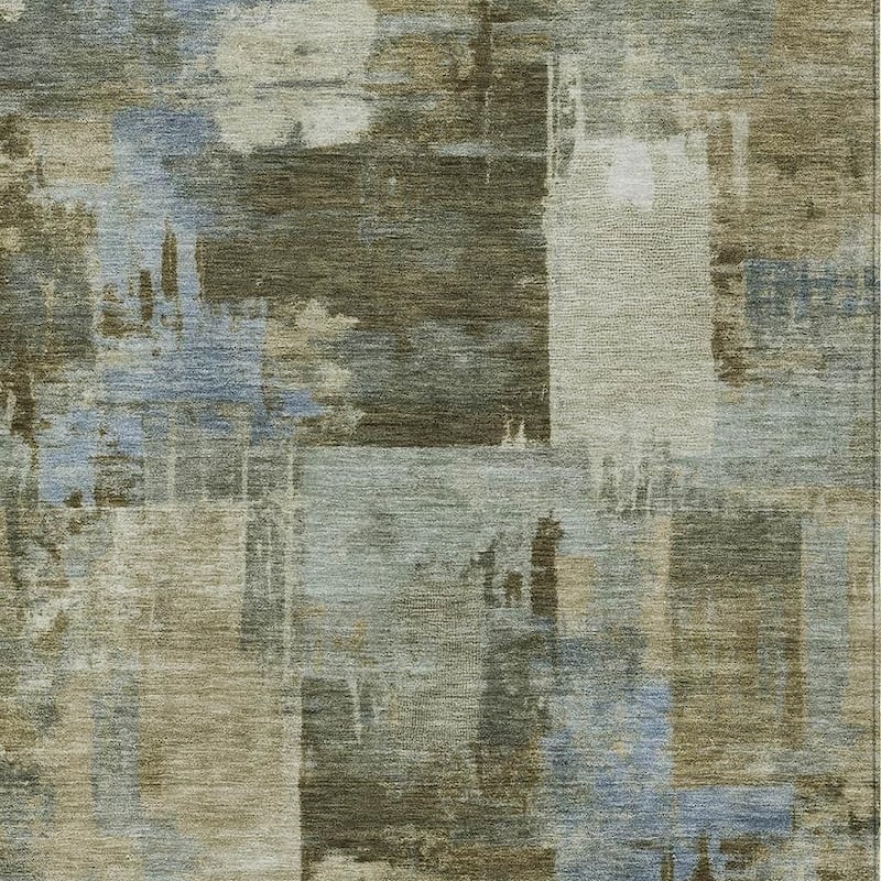 HomeRoots Abstract Transitional Rectangle Outdoor Rug - 3' x 5'