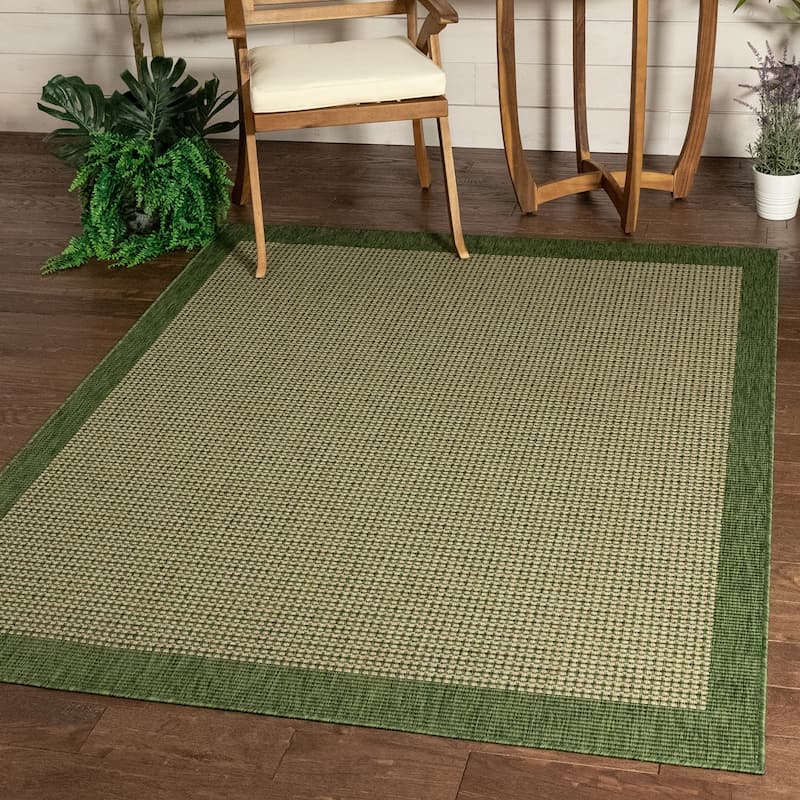 Well Woven Medusa Odin Indoor Outdoor Border Solid Area Rug