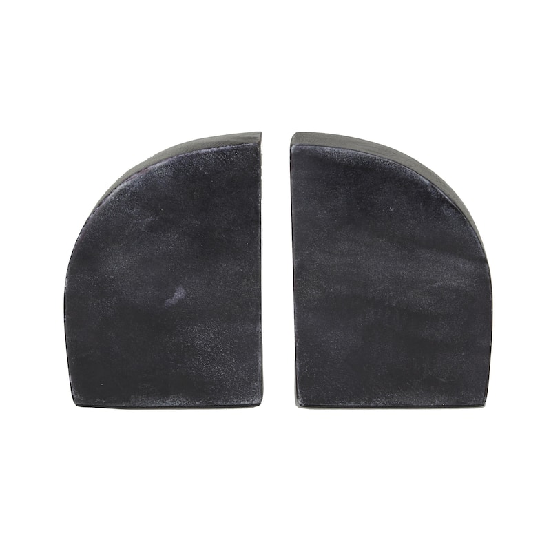 Marble Geometric 8 or 7 lbs Decorative Bookends with Gold Inlay - Set of 2 White or Black - CosmoLiving by Cosmopolitan