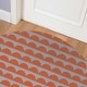 preview thumbnail 7 of 5, MID CENTURY SCALLOP ORANGE Indoor Floor Mat by Kavka Designs Round: 5X5