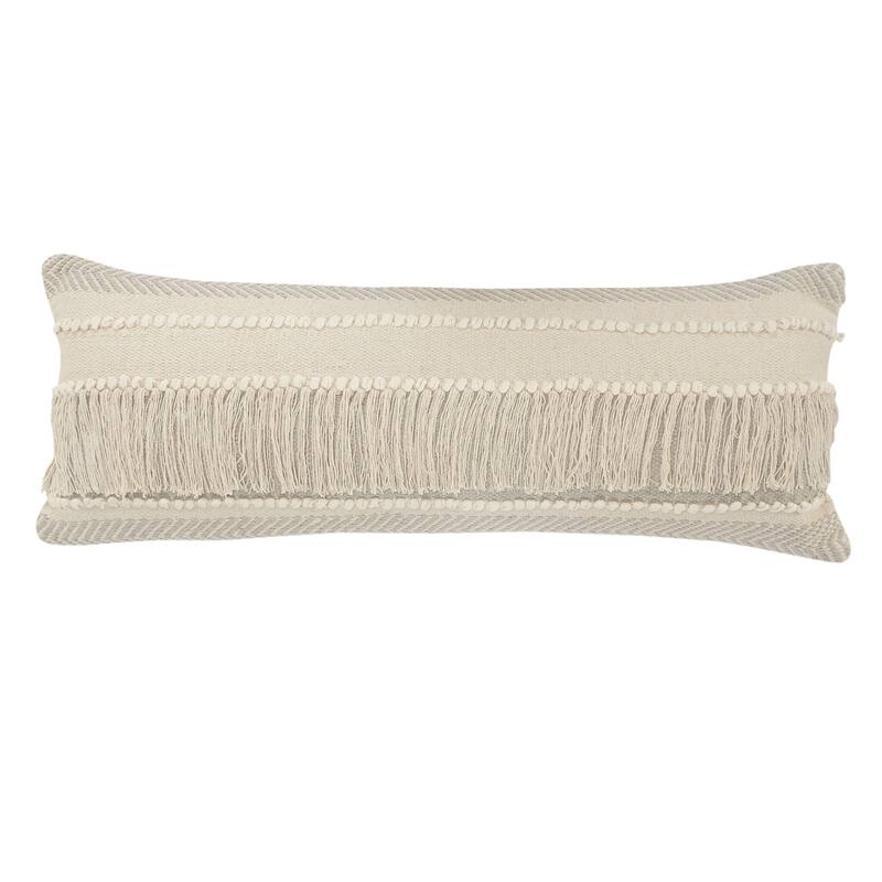 Sevita Willow Fringed Cotton Throw Pillow