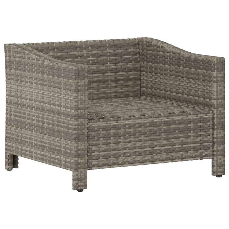 vidaXL 2-Seater Patio Sofa with Cushions Gray Poly Rattan