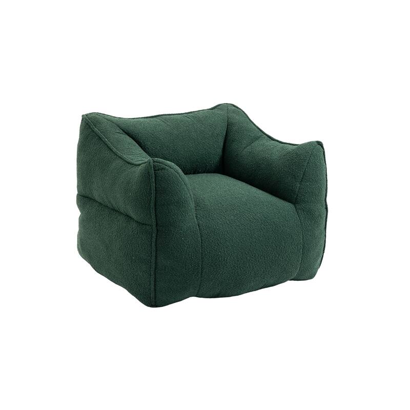 GDFStudio - COOLMORE Boucle Bean Bag Chair with Memory Foam Filling for Ultimate Comfort