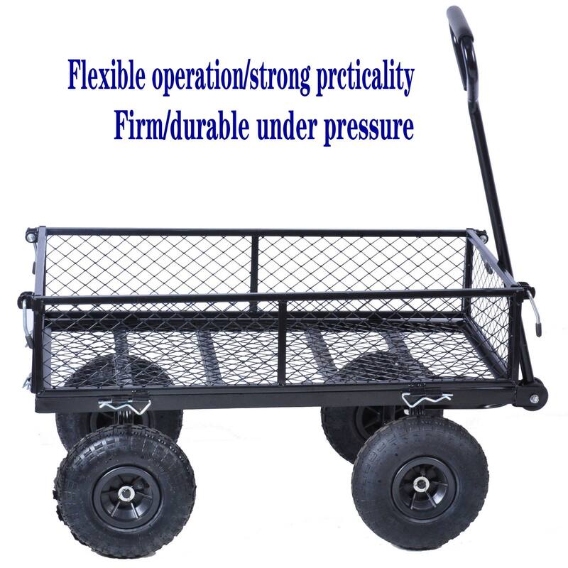 Multifunctional Garden Cart with Removable Side Panels, 550LBS Capacity