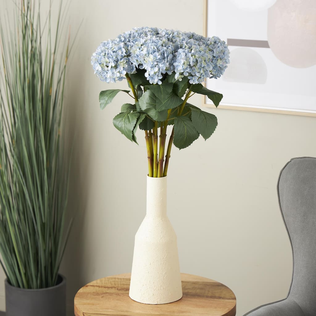 Blue Faux Foliage Tall Hydrangea Artificial Flower Stem (Set of 8)