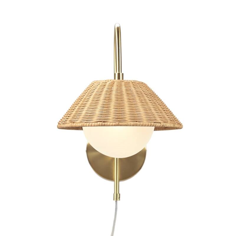 Rattan Weave Wall Sconce for living room,bedroom,and dining room