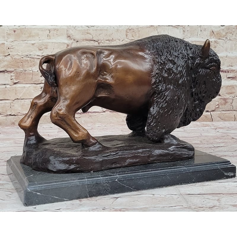 Handcrafted Carl Kauba Bison Buffalo Genuine Bronze Sculpture Hot Cast