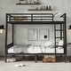 preview thumbnail 2 of 9, Full XL Over Queen Bunk Bed, Guardrails, Metal Frame
