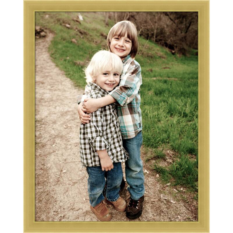 Svelte Clay Grey Framed Picture Frame, Photo Frame - 11x14 - Svelte Polished Gold
