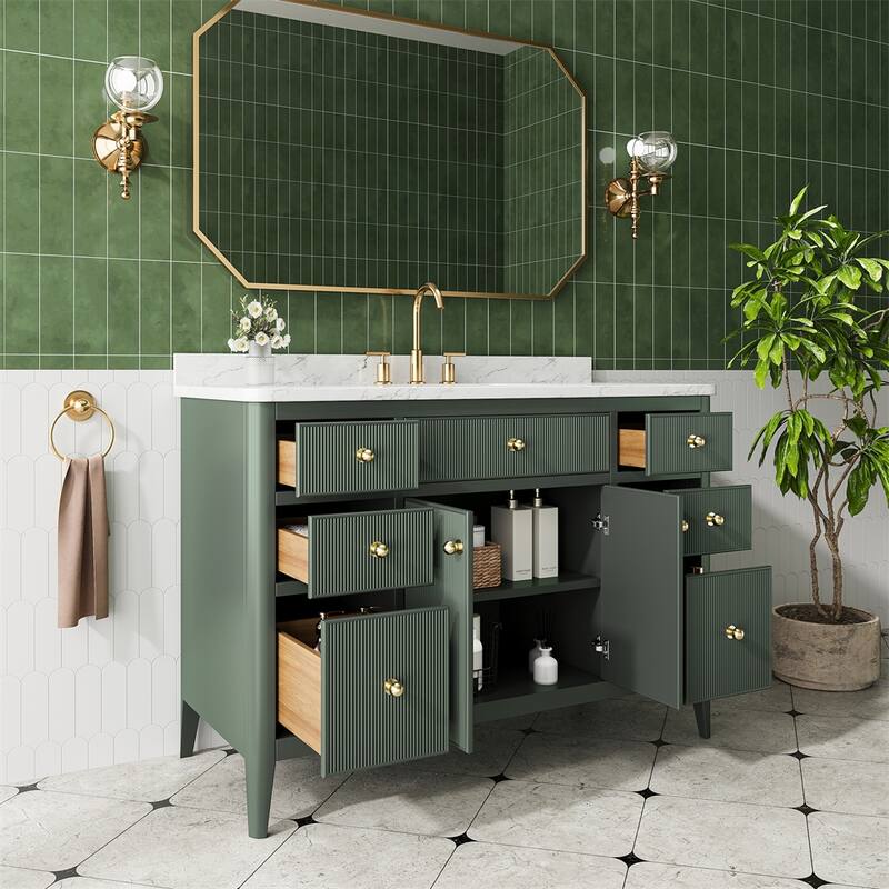48''Freestanding Single Sink Bathroom Vanity w/Solid Wood Construction