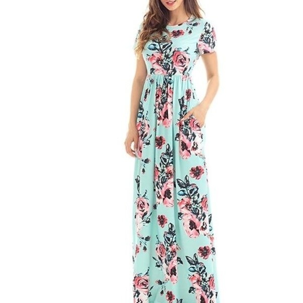 womens maxi dresses with short sleeves