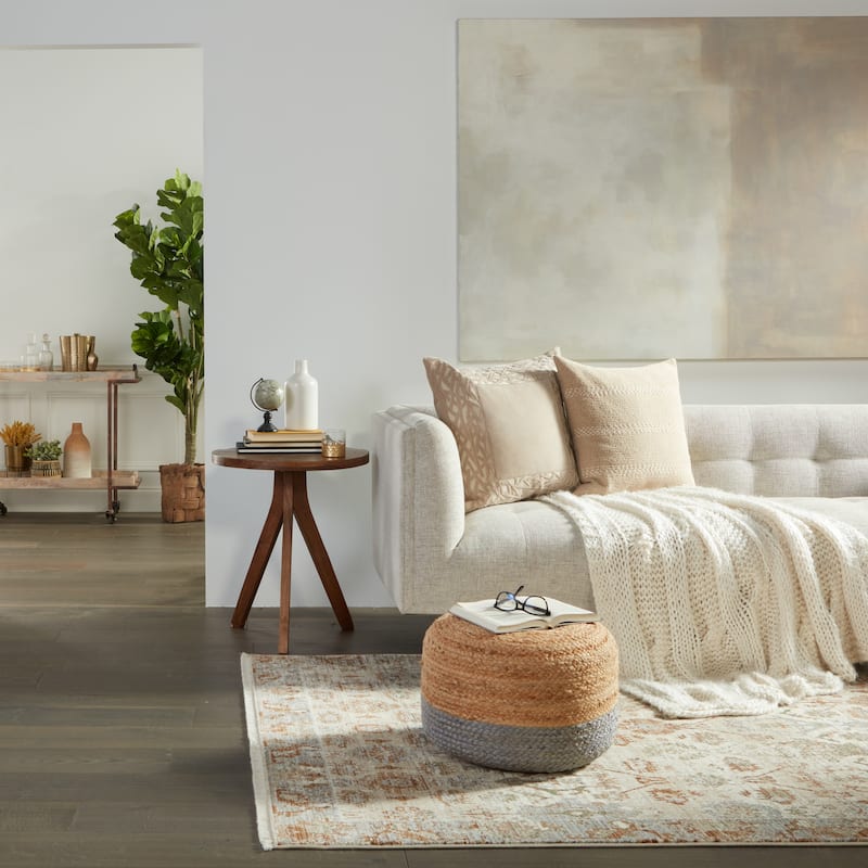 Luana Oriental Beige/ Rust Area Rug