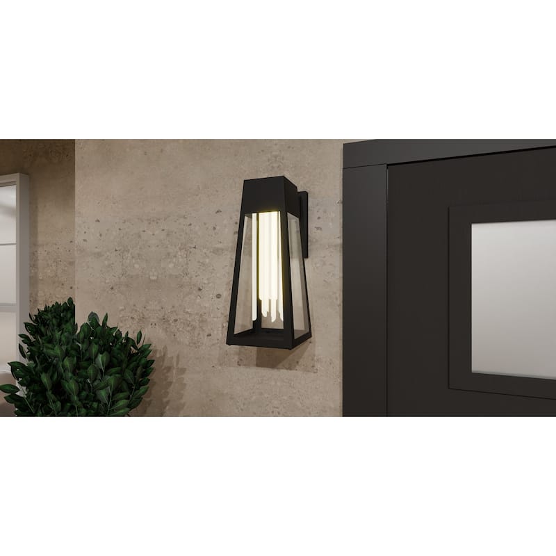 Guinn Integrated LED Matte Black Outdoor Wall Lantern