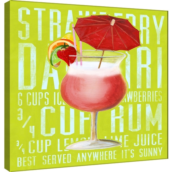 PTM Images 9-100033 PTM Canvas Collection 12" x 12" - "Strawberry Daiquiri (Square)" Giclee Liquor & Cocktails Art Print on