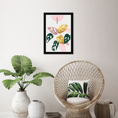 Wynwood Studio Prints Floral and Botanical Blush Tropicalia Pink and Metallic Gold Tropical Wall Art Canvas Print