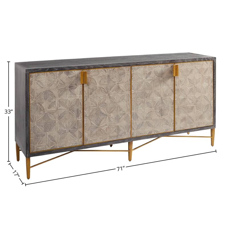 Aurora Reclaimed Oak Art Deco 71-inch Sideboard Buffet Server