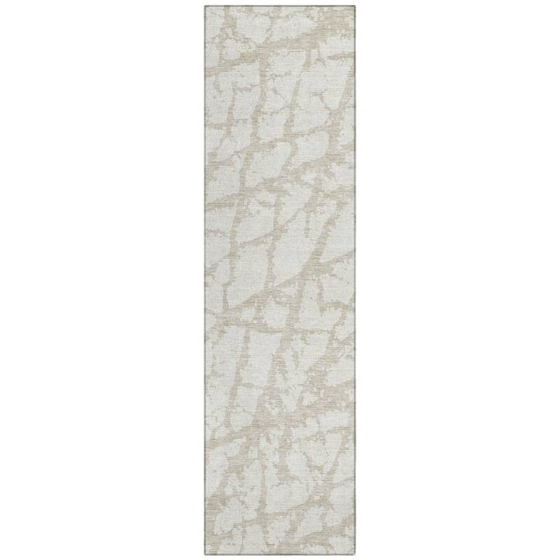 Machine Washable Indoor/ Outdoor Abstract Contemporary Chantille Rug