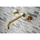 preview thumbnail 31 of 36, Manhattan 3-Hole Wall Mount Roman Tub Faucet in Brushed Brass