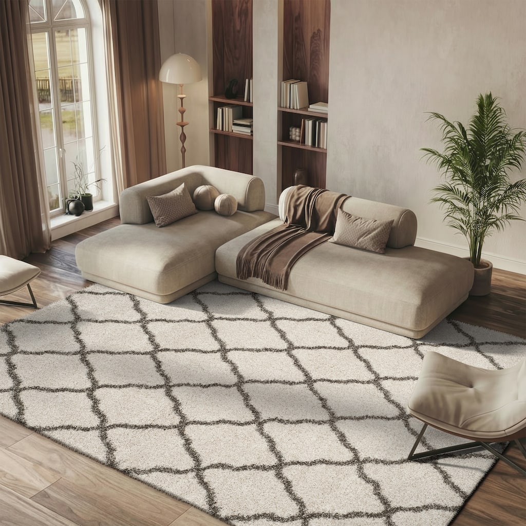 SAFAVIEH Hudson Shag Athena Trellis 2-inch Thick Rug