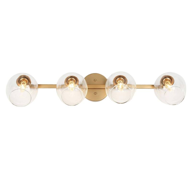 Bela Modern 4-Light Gold Head Adjustable Wall Sconce Linear Vanity Light - W 33"x D 7.2"x H 10.4"