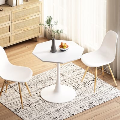 31.50"Octagonal Coffee Table with MDF Table Top and Metal Base,Only 1 Table