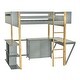 preview thumbnail 24 of 30, Full Size Loft Bed with Built-in Storage Cabinet, Cubes & Foldable Desk, Solid Wood Loft Bed Frame for Kids Teens Adults