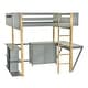 preview thumbnail 24 of 30, Full Size Wood Loft Bed with Built-in Storage Cabinet and Cubes, Foldable Desk