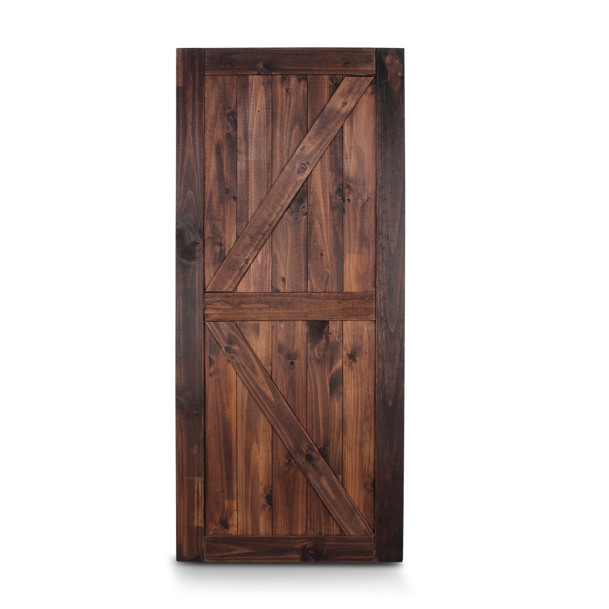 Shop Belleze 36 X84 K Frame Unfinished Sliding Barn Door Pine Espresso Standard On Sale Overstock 29556600