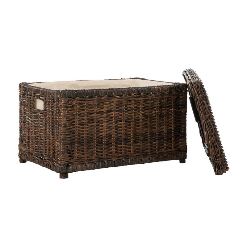 happimess Elijah 30" Wicker Storage Trunk, Brown - Butterscotch