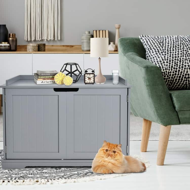 Multifunctional Cat House with Double Doors and Extra Countertop Space