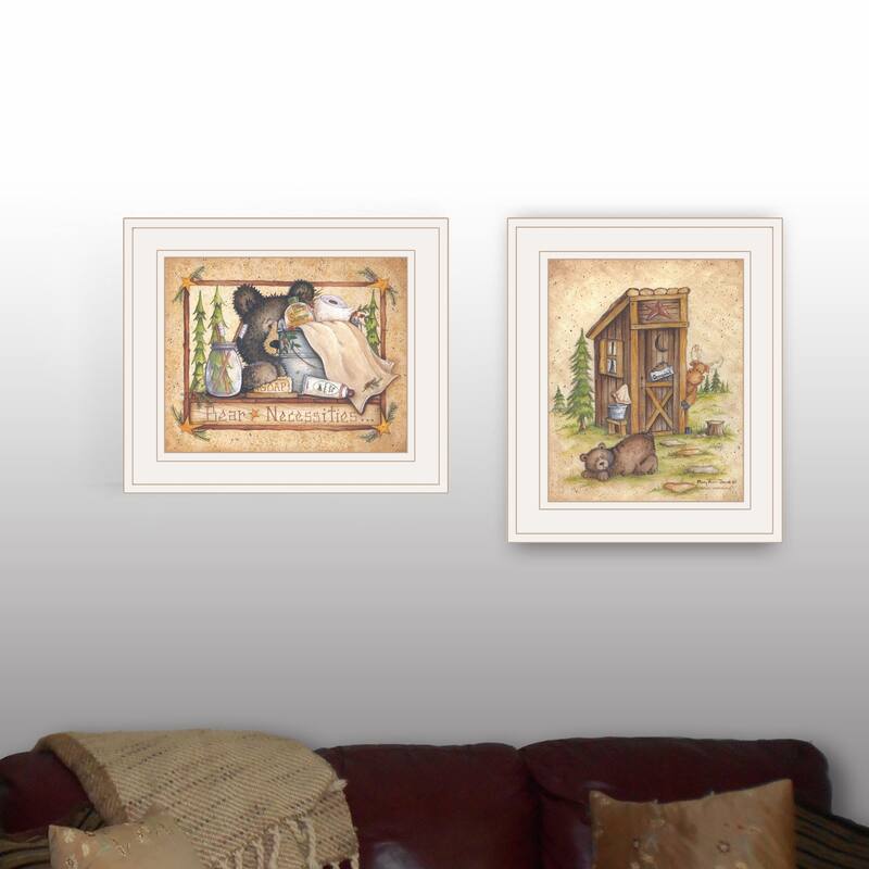 TrendyDecor4U Farmhouse "Bear / Still Waiting" 2-Piece Vignette by Mary Ann June