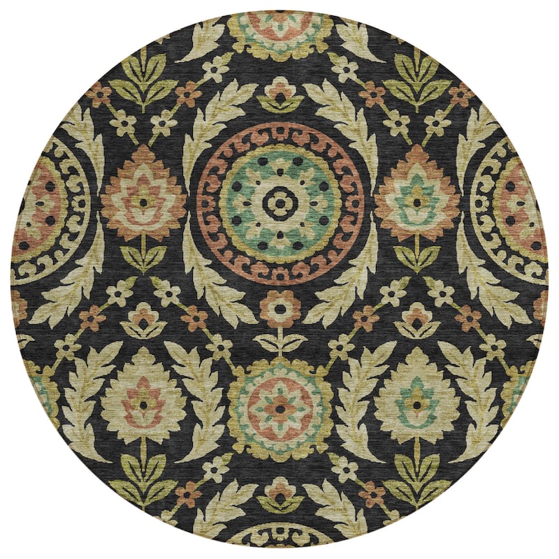 HomeRoots Floral Transitional Rectangle Outdoor Rug