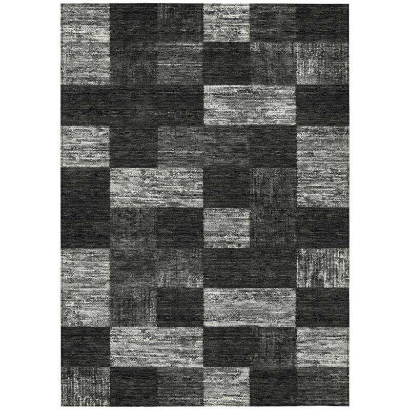 HomeRoots Geometric Transitional Rectangle Outdoor Rug