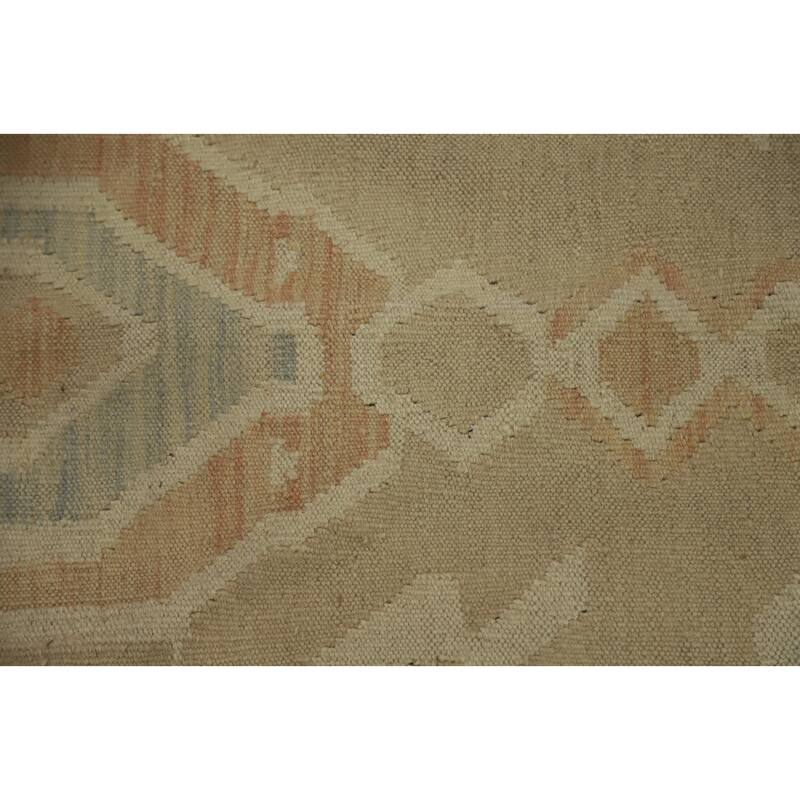 Hand Woven Oriental 100% Wool Carpet Southwestern Tribal Brown Kilim Area Rug - 5' 8'' X 4' 3''