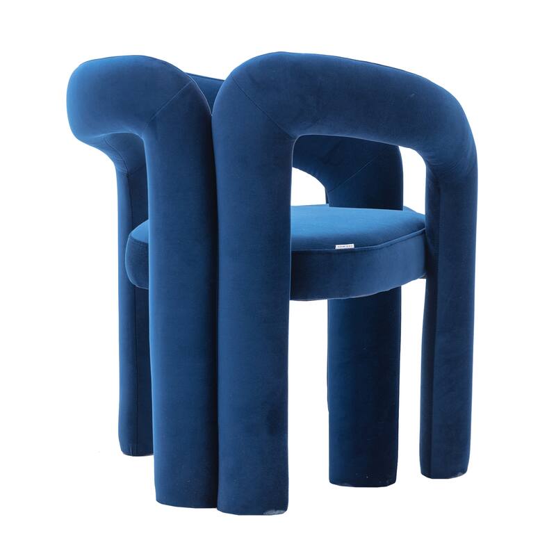 Navy 25.2" Accent Chair with Curved Backrest (Set of 2)