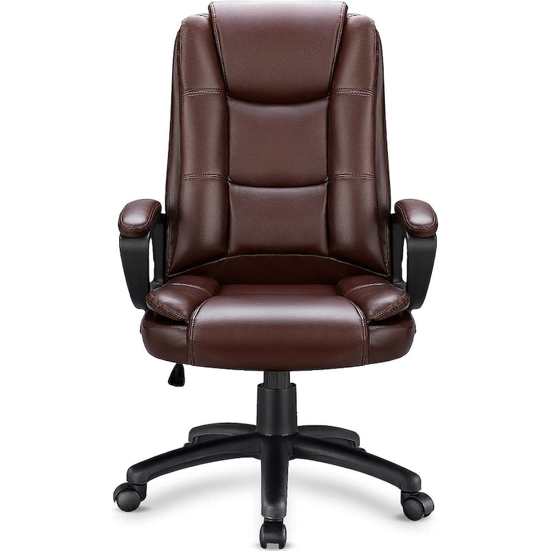 Bossin Big and Tall Office Chair High Back Executive Chair Ergonomic Adjustable Executive Leather Chair,400lbs - Brown