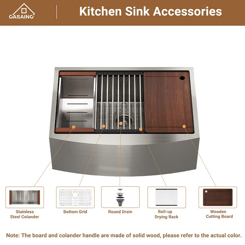 Stainless Steel Sink 36 in. Single Bowl Farmhouse Apron Kitchen Sink with Two-Function Brushed Nickel Kitchen Faucet