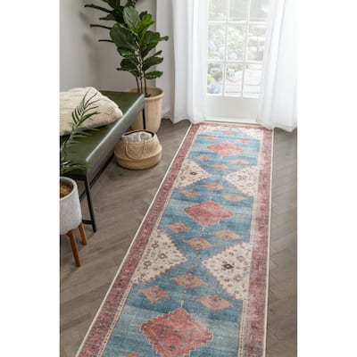 Well Woven Lotus Towne Vintage Aztec Medallion Washable Area Rug