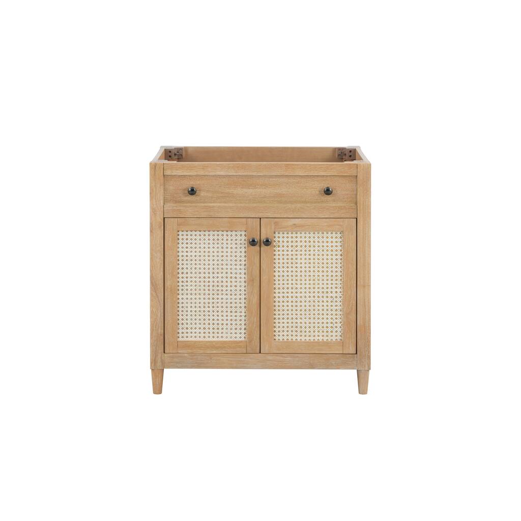 30'' Cane Paneled Bathroom Vanity Base - 29.92 L x 21.5 D x 32.83 H