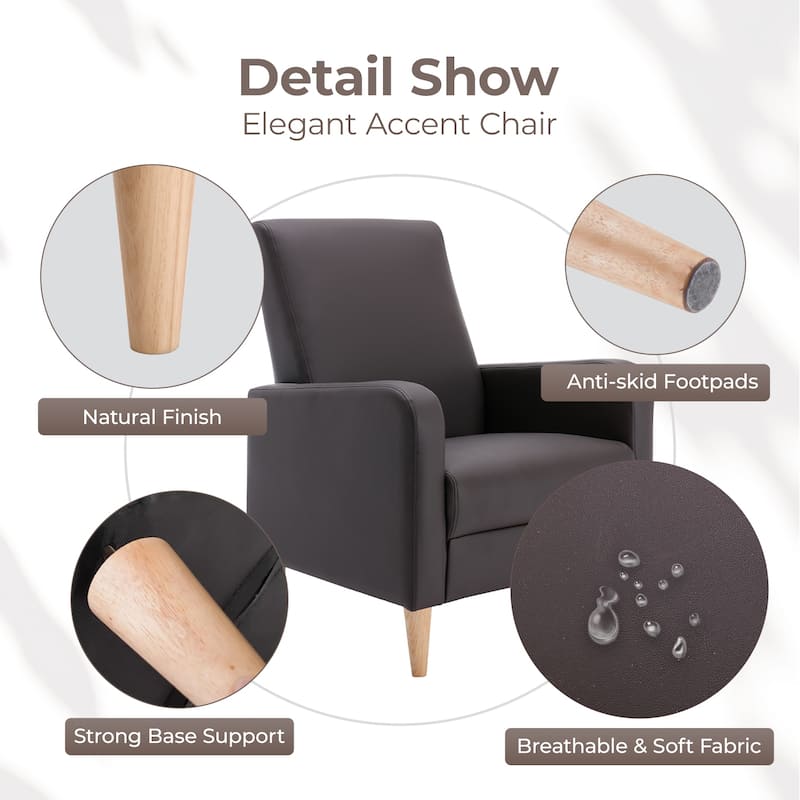 RENEWLINE Modern Accent Chair with Pillow & Walnut Legs - Lounge Seat for Living Room, Compact Design