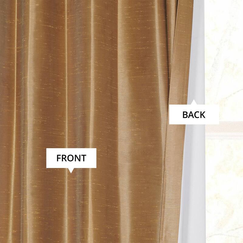 Exclusive Fabrics Textured Dupioni Faux Silk Blackout Grommet Curtain Panel