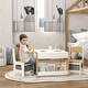 preview thumbnail 9 of 7, 3 Piece Kids Table and Chair Set,2 in 1 Toddler Table and Chair Set with Reversible Tabletop Blackboard