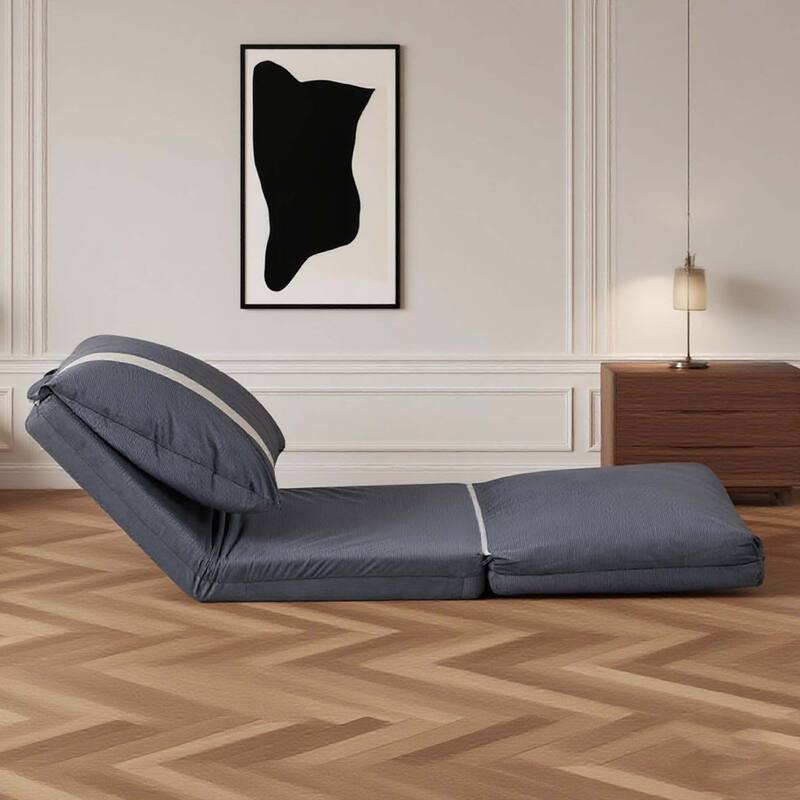 Adjustable Floor Sofa Bed for Adults & Pets - 6-Position Foldable Design with Corduroy Upholstery - Grey