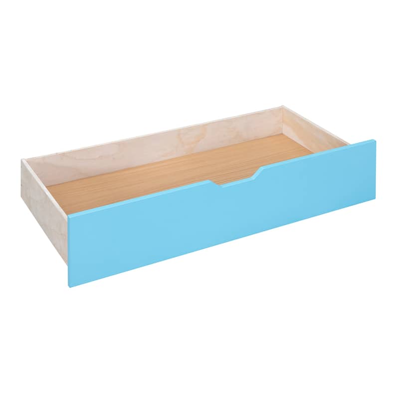 Castle Style Bunk Bed with 2 Drawers 3 Shelves and Slide
