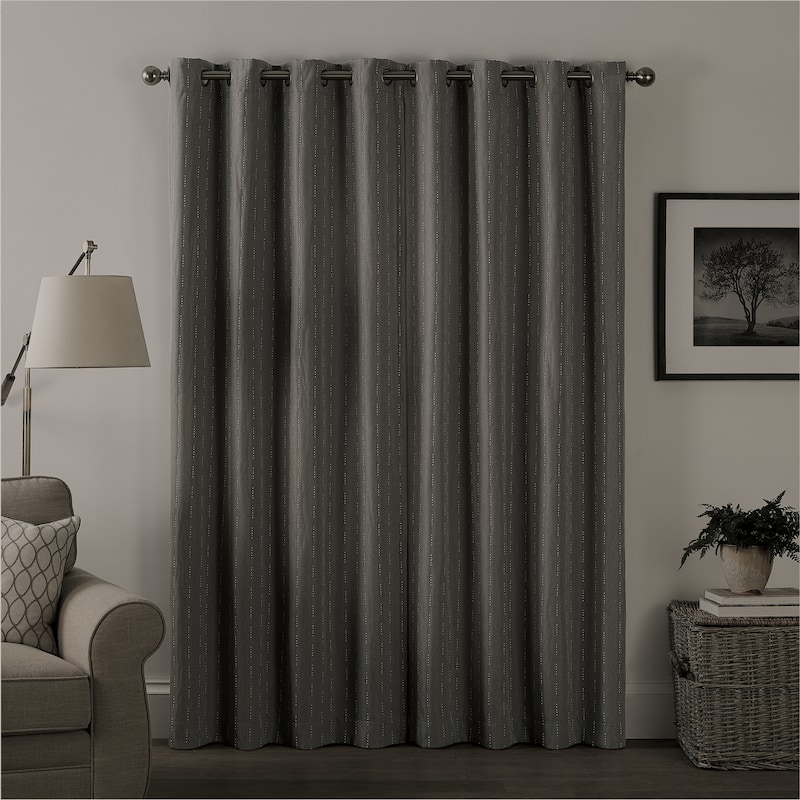 Eclipse Basel Dot Draft Stopper Energy Saving 100% Blackout Grommet Top Curtain Panel