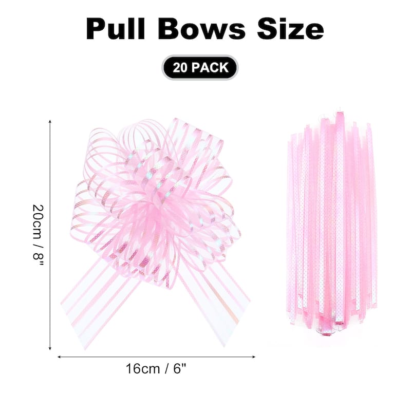 20pcs Pull Bows 6.3 Inch Wide Ribbon Gift Bows for Gift Wrapping