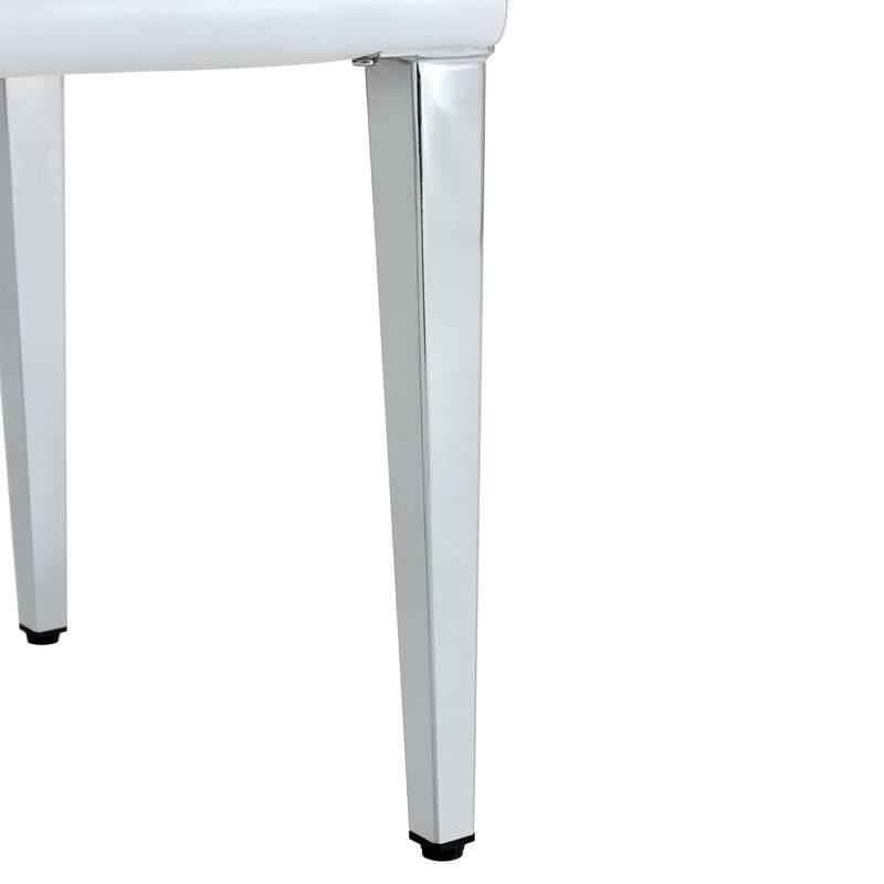 Kitchen Dining Chairs Set of 4 Upholstered Armless Side Chairs Modern PU Leather Lounge Chair with Backrest for Dining Room