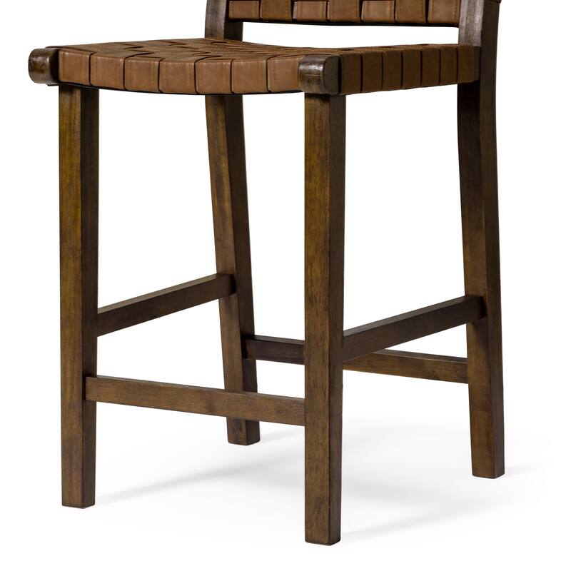 Maven Lane Noah Kitchen Dining Stool with Vegan Leather